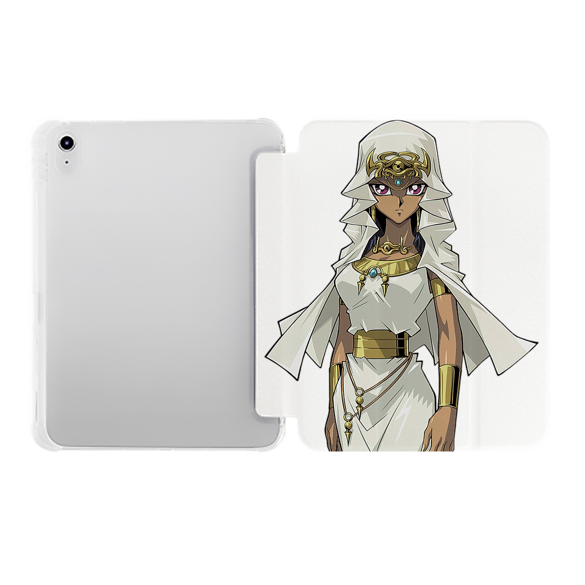 （画像用） 遊☆戯☆王 Yu-Gi-Oh! IPad ケース ペン収納付き 三つ折りスタンド PUレザー×シリコン 対応機種9.5/10.5/10.9インチ